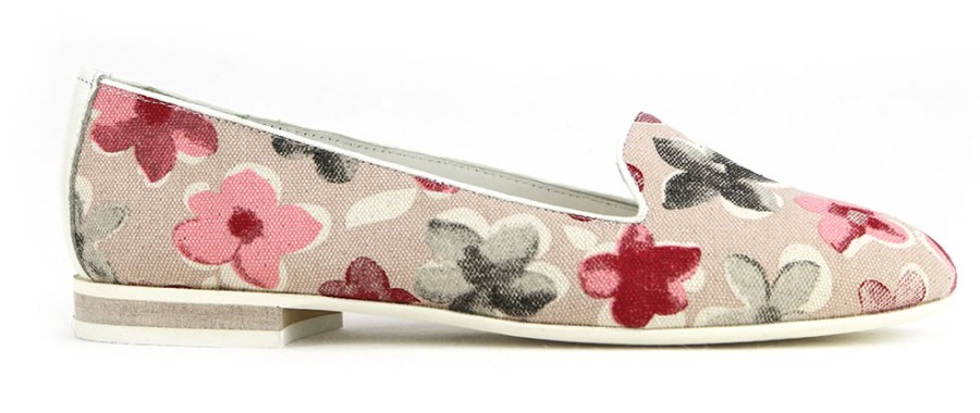 Women Rosana | Rosana - Semis Fleur Rose Loafers On Labotte