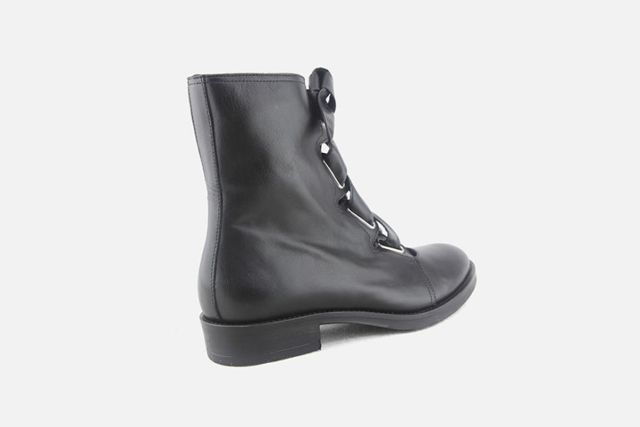 Women Le Bohémien | Le Bohemien - Margote Noir Lace-Up Boots On Labotte