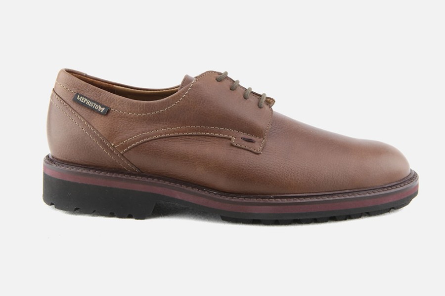 Men Mephisto | Mephisto - Batiste Chestnut Derbies On Labotte