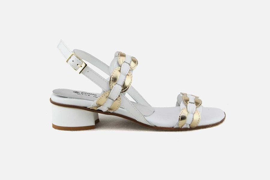 Women Le Gatte Collection | Le Gatte Collection - Perla Blanc Or Sandals On Labotte
