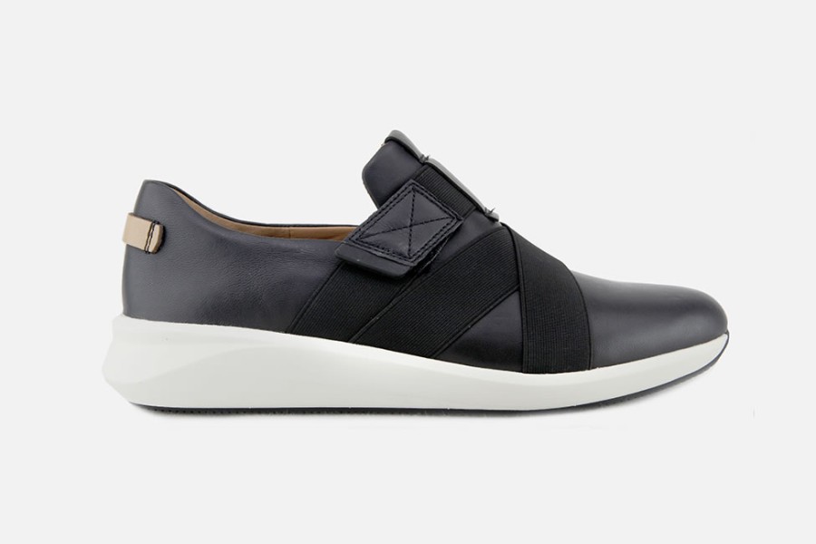 Women Clarks | Clarks - Un Rio Strap Black Loafers On Labotte