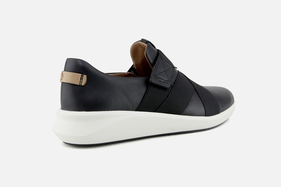Women Clarks | Clarks - Un Rio Strap Black Loafers On Labotte