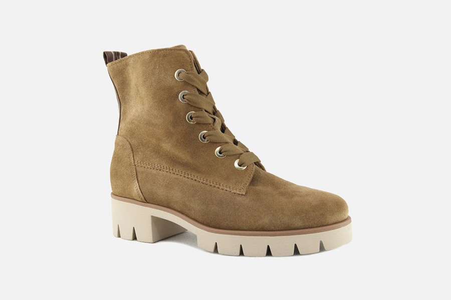 Women Gabor | Gabor - Hibiscus Noisette Lace-Up Boots On Labotte