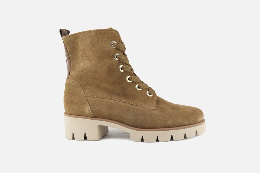 Women Gabor | Gabor - Hibiscus Noisette Lace-Up Boots On Labotte