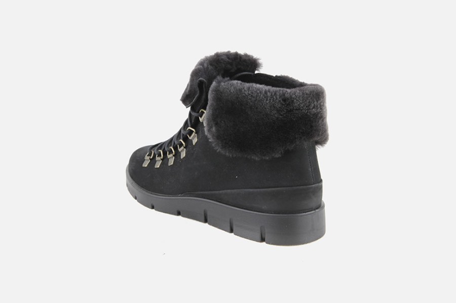 Women Ecco | Ecco - Bella Mid Wintery Black Lace-Up Boots On Labotte