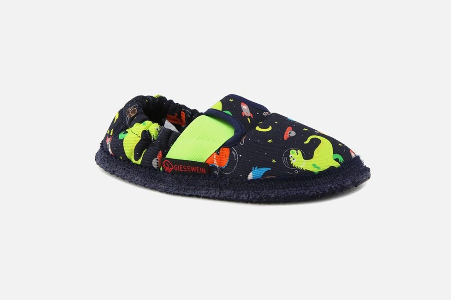 Boys Giesswein | Giesswein - Dino Planete Bleu Multi Low Slippers On Labotte