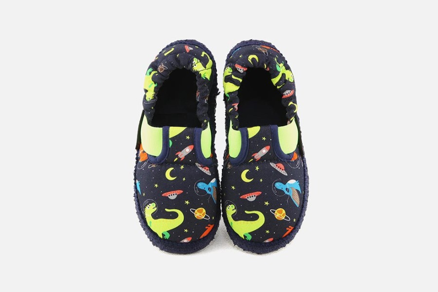 Boys Giesswein | Giesswein - Dino Planete Bleu Multi Low Slippers On Labotte