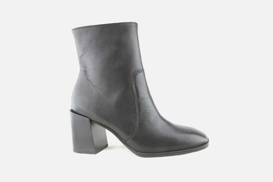 Women Paul Green | Paul Green - Papote Lisse Noir Ankle Boots On Labotte
