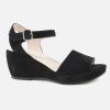 Women Brunate | Brunate - Batifol Daim Noir Sandals On Labotte