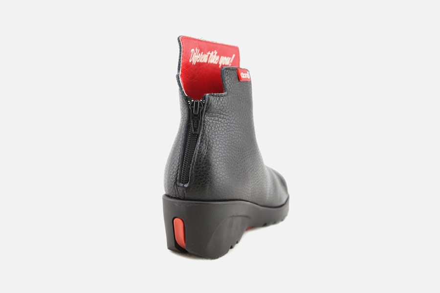 Women Clamp | Clamp - Diffly Black Red Ankle Boots On Labotte