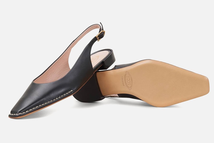 Women Tod's | Tod'S - Tods Sling Back Noir Pumps On Labotte