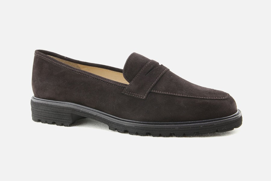 Women Brunate | Brunate - Balade Daim Chocolat Loafers On Labotte