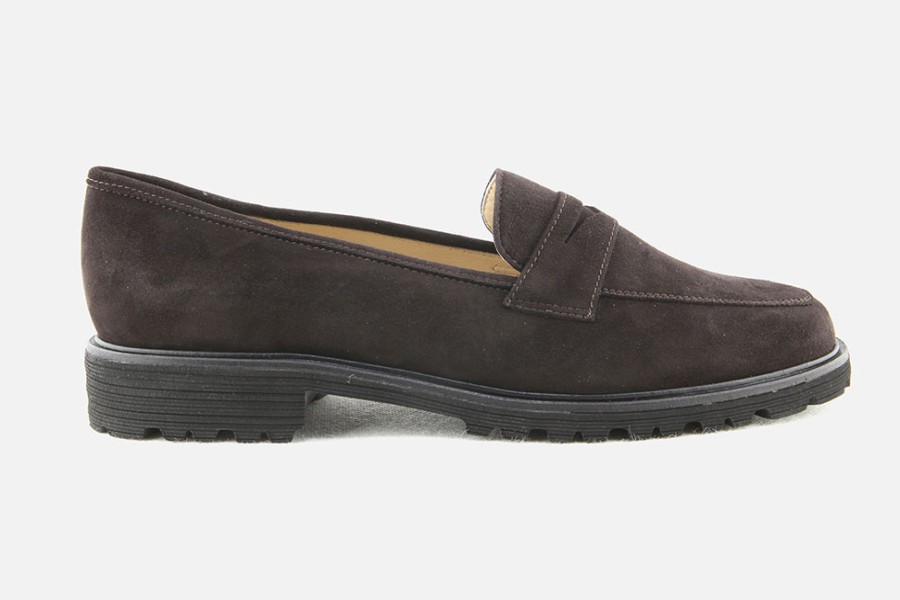 Women Brunate | Brunate - Balade Daim Chocolat Loafers On Labotte
