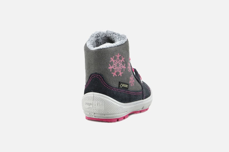 Girls Superfit | Superfit - Bregenz Gris Rose Lace-Up Boots On Labotte