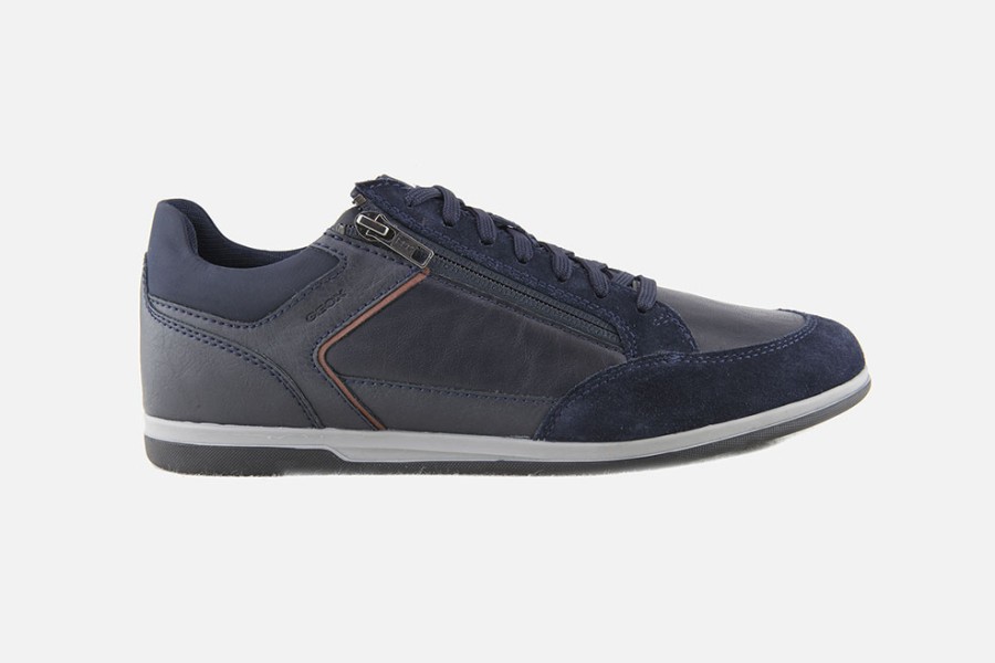 Men Geox | Geox - Renan Zip Marine Sneakers On Labotte