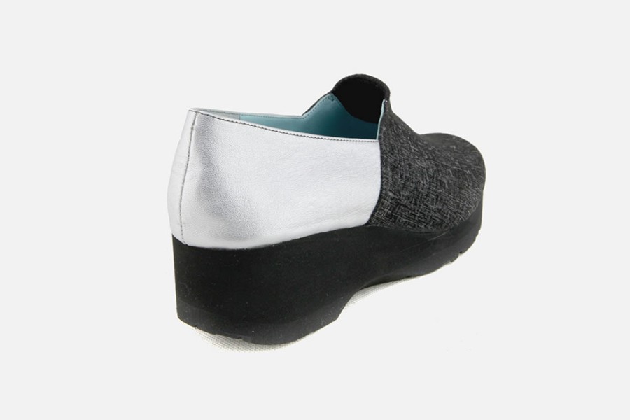 Women Thierry Rabotin | Thierry Rabotin - Topo Black Silver Loafers On Labotte