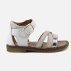 Girls Romagnoli | Romagnoli - Amorata Blanc Argent Sandals On Labotte