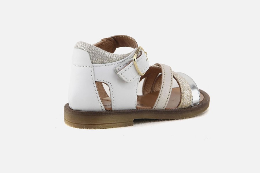 Girls Romagnoli | Romagnoli - Amorata Blanc Argent Sandals On Labotte