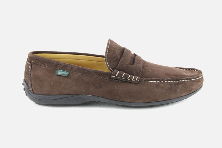 Men Paraboot | Paraboot - Cabrio Velours Cafe Loafers On Labotte