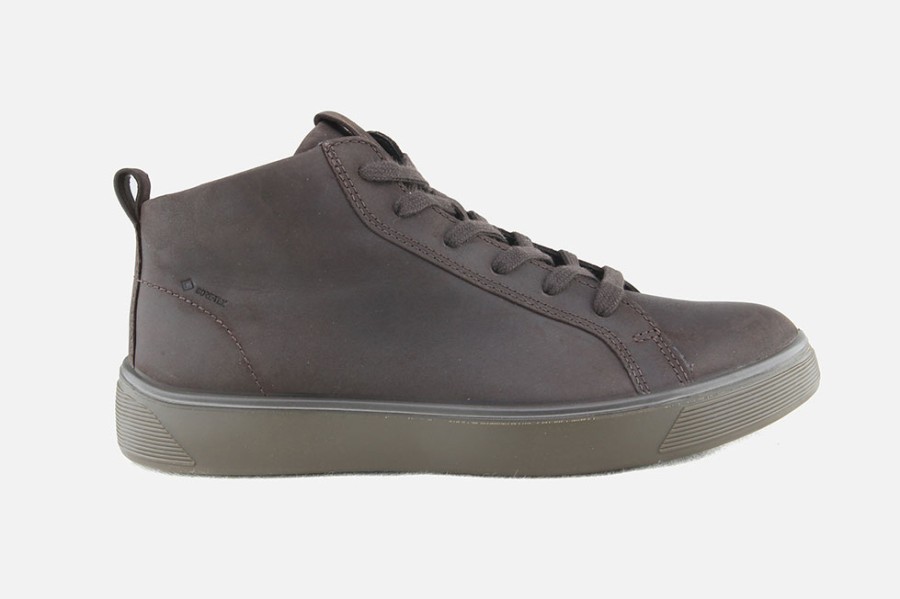 Men Ecco | Ecco - Street Tray Mid Lace Brown Gtx Lace-Up Boots On Labotte