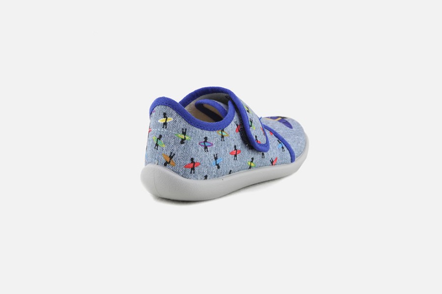 Boys Bellamy | Bellamy - Surfing Gris Bleu Low Slippers On Labotte