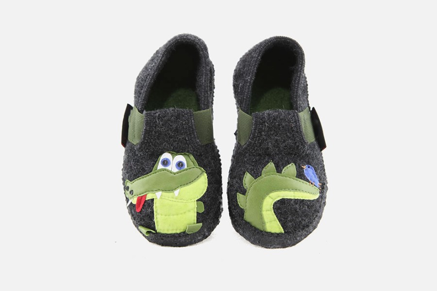 Boys Giesswein | Giesswein - Crocro Dark Grey Low Slippers On Labotte