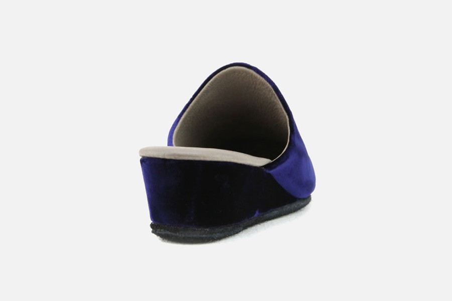 Women Heller | Heller - Douillette Bleu Low Slippers On Labotte
