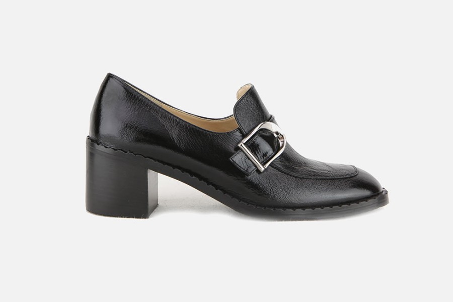 Women Brunate | Brunate - Benevent Lack Black Loafers On Labotte