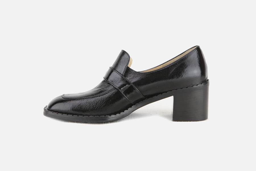 Women Brunate | Brunate - Benevent Lack Black Loafers On Labotte