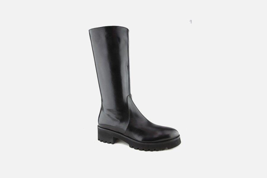 Women Lorenzo Masiero | Lorenzo Masiero - Limerick Lisse Noir Boots On Labotte