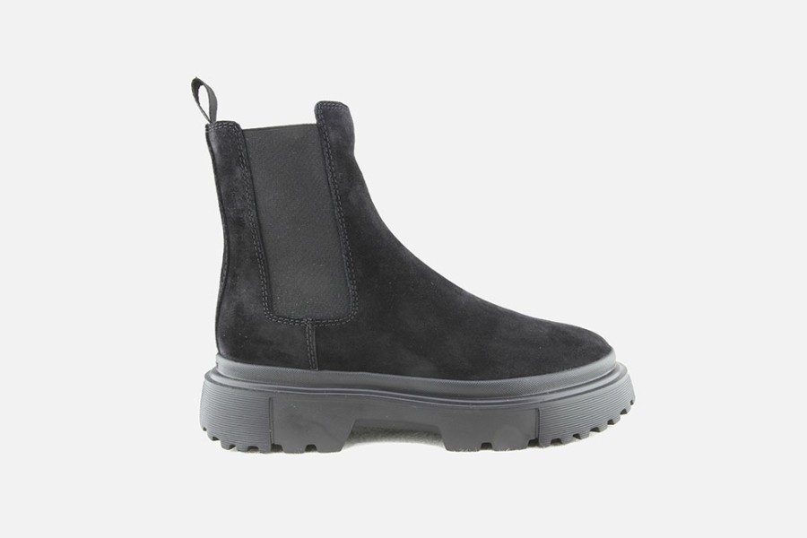 Women Hogan | Hogan - Hogan Chelsea Boot H619 Noir Ankle Boots On Labotte