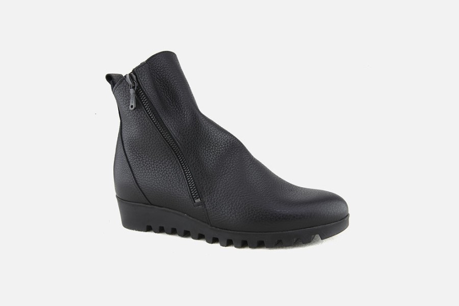 Women Arche | Arche - Lomage Cuir Noir Ankle Boots On Labotte