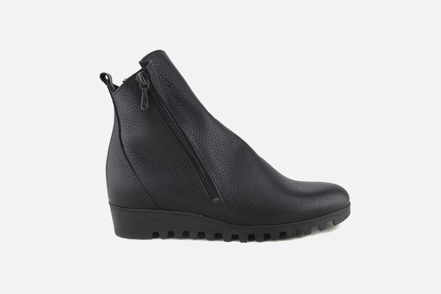 Women Arche | Arche - Lomage Cuir Noir Ankle Boots On Labotte