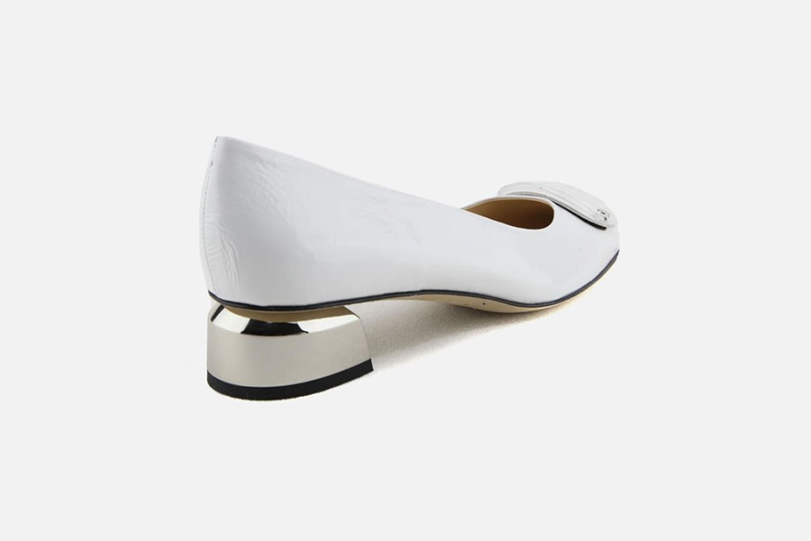 Women Brunate | Brunate - Bergamote Vernis Blanc Pumps On Labotte