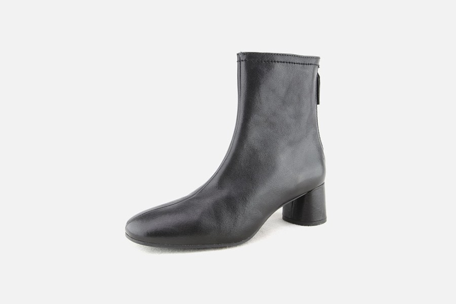 Women Pedro Miralles | Pedro Miralles - Fedora Lisse Noir Ankle Boots On Labotte