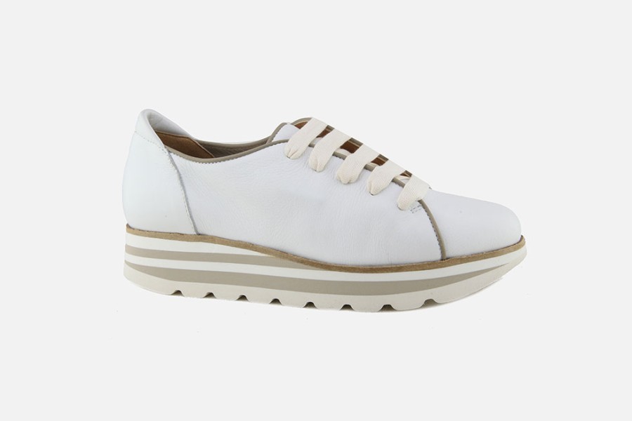 Women Torlasco | Torlasco - Tempo Blanc Et Beige Sneakers On Labotte