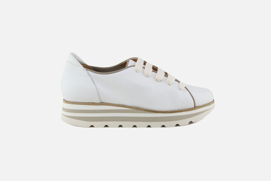Women Torlasco | Torlasco - Tempo Blanc Et Beige Sneakers On Labotte