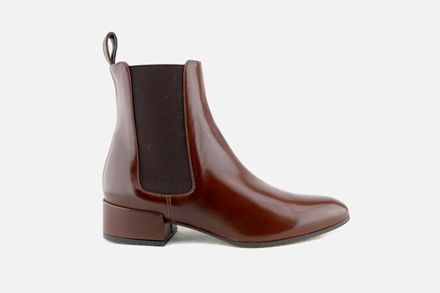 Women Lorenzo Masiero | Lorenzo Masiero - Lazlo Cognac Antic Ankle Boots On Labotte