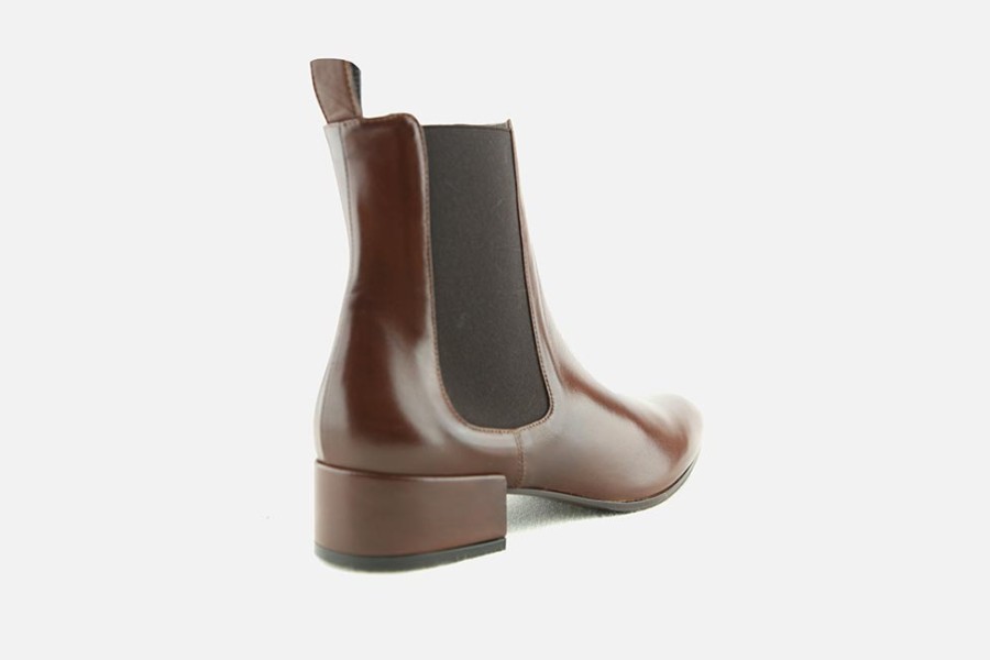Women Lorenzo Masiero | Lorenzo Masiero - Lazlo Cognac Antic Ankle Boots On Labotte
