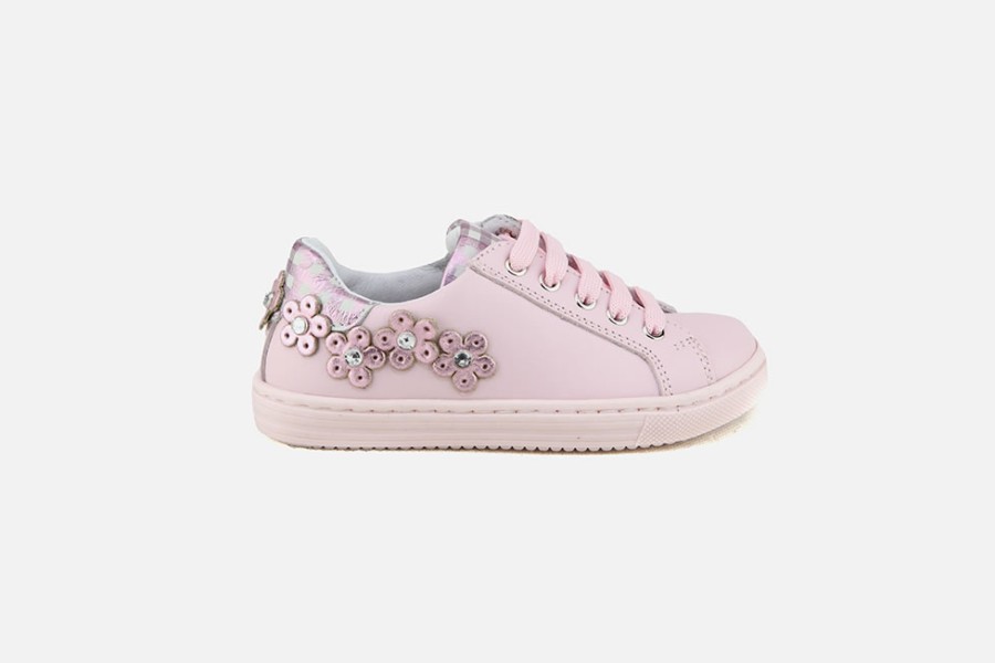 Girls Romagnoli | Romagnoli - Opaline Rosa Lace-Up Shoes On Labotte