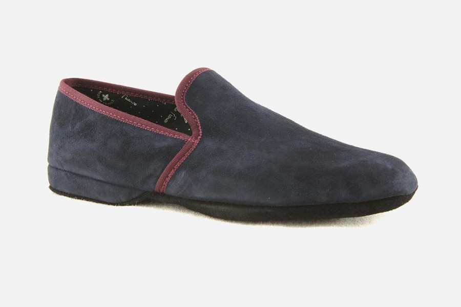 Men Erel | Erel - Gaston Velours Nuit Low Slippers On Labotte