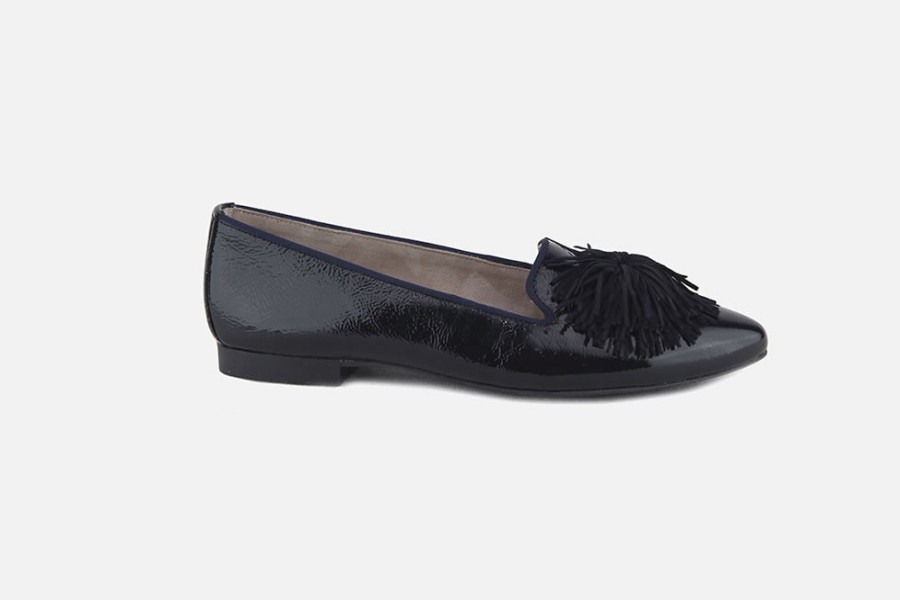Women Paul Green | Paul Green - Paprika Lack Blue Loafers On Labotte