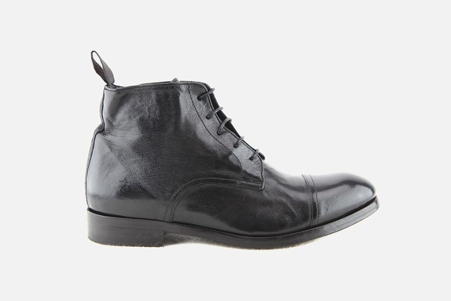 Women Sturlini | Sturlini - Sondrio Black Lace-Up Boots On Labotte