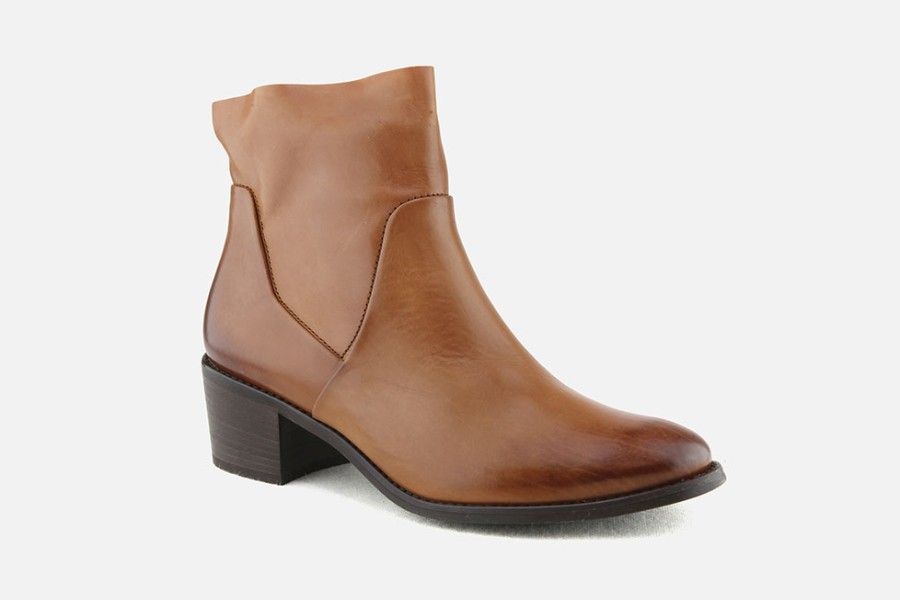 Women Paul Green | Paul Green - Philomene Cognac Ankle Boots On Labotte