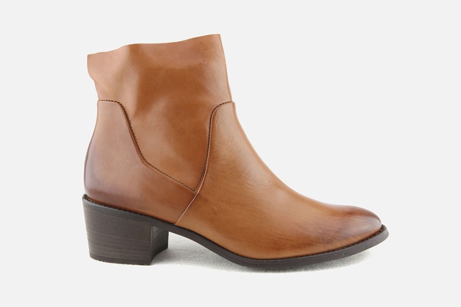 Women Paul Green | Paul Green - Philomene Cognac Ankle Boots On Labotte