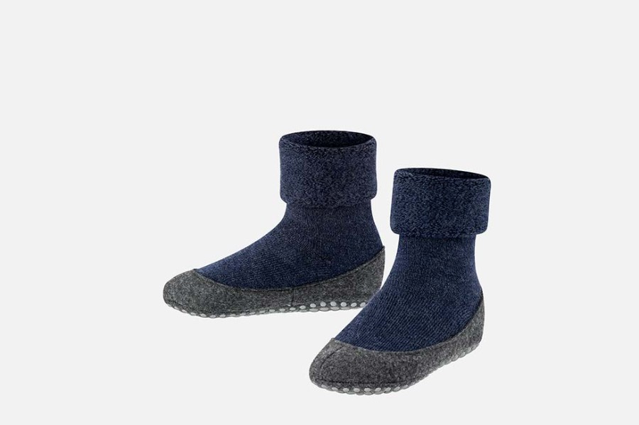 Girls Falke | Falke - Cosyshoes Teens Dark Blue Slippers-Socks On Labotte