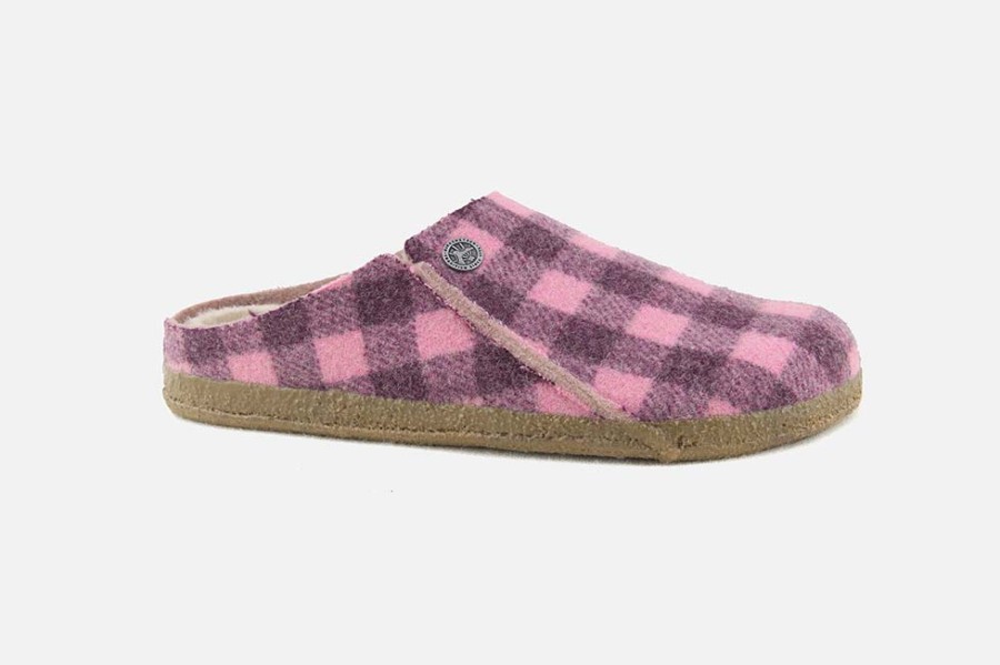 Women Birkenstock | Birkenstock - Zermatt Fur Dark Berry Low Slippers On Labotte