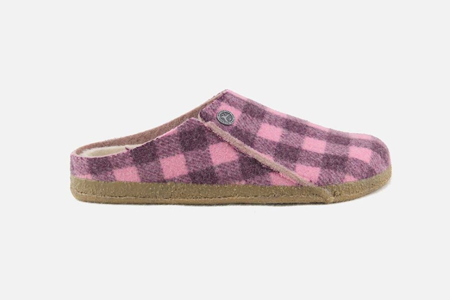 Women Birkenstock | Birkenstock - Zermatt Fur Dark Berry Low Slippers On Labotte