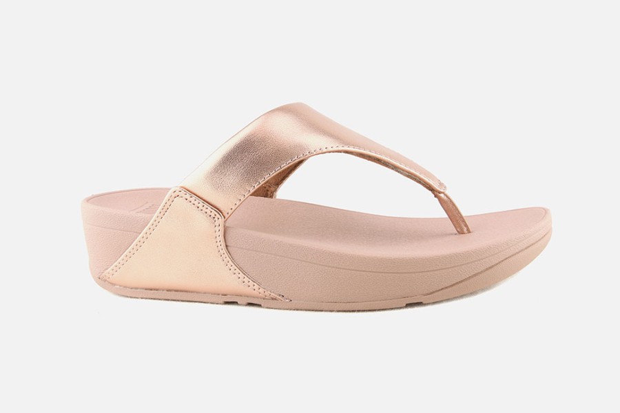 Women Fitflop | Fitflop - Lulu Rose Gold Leather Sandals On Labotte