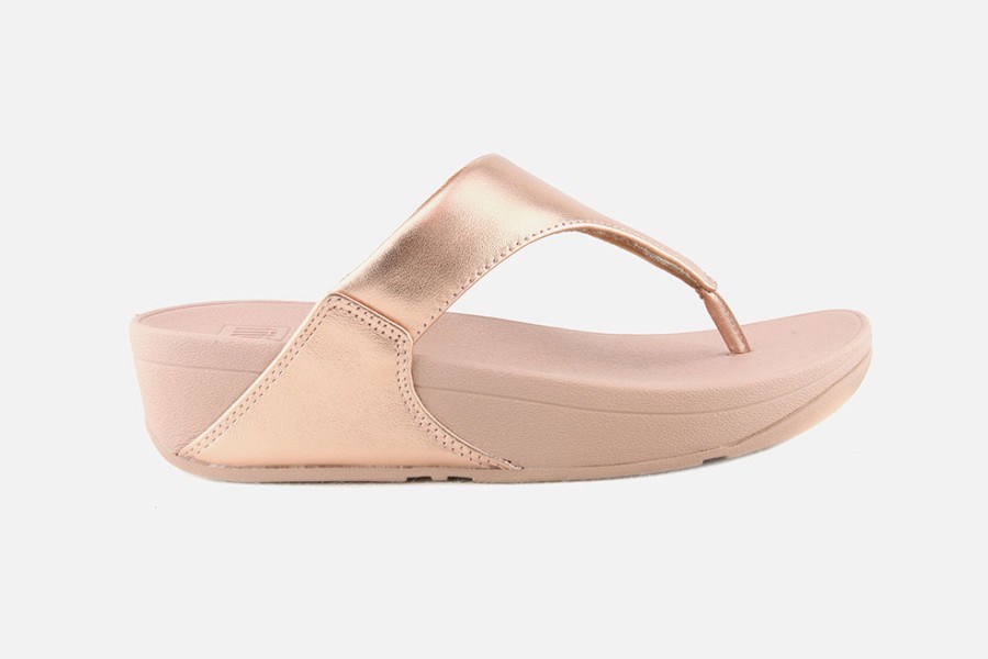 Women Fitflop | Fitflop - Lulu Rose Gold Leather Sandals On Labotte